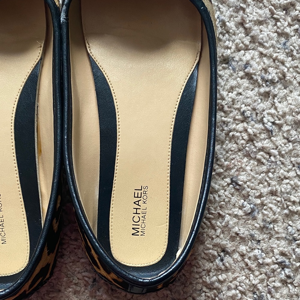 Michael Kors Animal Print Flats with Gold Accent - Picture 5 of 14